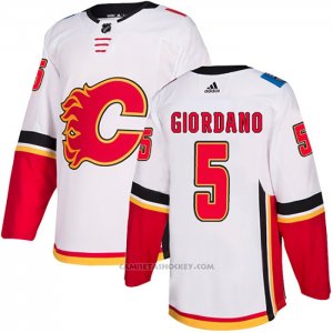 Camiseta Hockey Calgary Flames 5 Mark Giordano Road Autentico Blanco