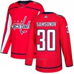 Camiseta Hockey Washington Capitals 30 Ilya Samsonov Primera Autentico Rojo