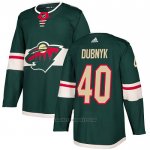 Camiseta Hockey Minnesota Wild 40 Devan Dubnyk Primera Autentico Verde