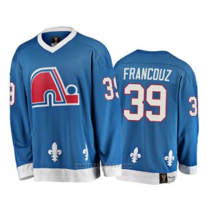 Camiseta Hockey Quebec Nordiques Pavel Francouz Heritage Vintage Azul