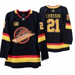 Camiseta Hockey Vancouver Canucks Loui Eriksson 50 Aniversario 90's Flying Skate Negro