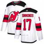 Camiseta Hockey New Jersey Devils 17 Wayne Simmonds Road Autentico Blanco