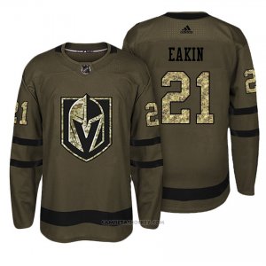 Camiseta Hockey Hombre Vegas Golden Knights 21 Cody Eakin Verde Camo