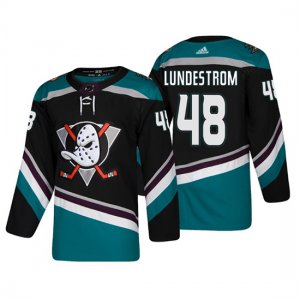 Camiseta Anaheim Ducks Isac Lundestrom Alternato 25th Aniversario Adidas Autentico Negro