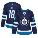 Camiseta Mujer Winnipeg Jets 18 Bryan Little Adizero Jugador Home Azul