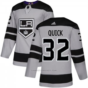 Camiseta Hockey Los Angeles Kings 32 Jonathan Quick Alterno Autentico Gris