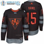 Camiseta Hockey America del Norte Jack Eichel 15 Premier 2016 World Cup Negro