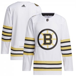 Camiseta Hockey Boston Bruins 100th Aniversario Primegreen Autentico Blanco