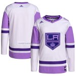 Camiseta Hockey Los Angeles Kings Fights Cancer Autentico Blank Practice Blanco Violeta