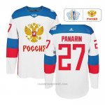 Camiseta Hockey Rusia Artemi Panarin 27 Premier 2016 World Cup Blanco