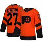 Camiseta Hockey Philadelphia Flyers 27 Ron Hextall Autentico 2019 Stadium Series Naranja