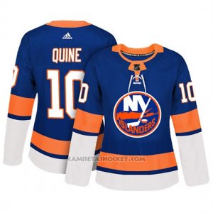 Camiseta Mujer New York Islanders 10 Alan Quine Adizero Jugador Home Azul