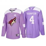 Camiseta Arizona Coyotes Niklas Hjalmarsson Hockey Fights Cancer Violeta