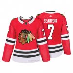 Camiseta Hockey Mujer Chicago Blackhawks 7 Brent Seabrook Rojo Autentico Jugador