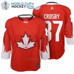 Camiseta Hockey Nino Canada 87 Sidney Crosby 2016 World Cup Rojo
