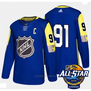 Camiseta Hockey Hombre Tampa Bay Lightning 91 Steven Stamkos Azul 2018 All Star Autentico