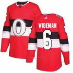 Camiseta Hockey Ottawa Senators 6 Chris Wideman Autentico 2017 100 Classic Rojo