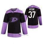Camiseta Hockey Anaheim Ducks Nick Ritchie 2019 Fights Cancer Negro
