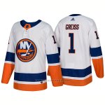 Camiseta Hockey Hombre New York Islanders 1 Thomas Greiss New Outfitted 2018 Blanco