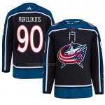 Camiseta Hockey Columbus Blue Jackets Elvis Merzlikins Reverse Retro Autentico Negro