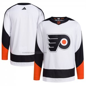 Camiseta Hockey Philadelphia Flyers Reverse Retro Autentico Blank Blanco