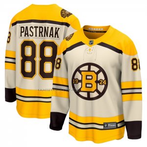 Camiseta Hockey Boston Bruins David Pastrnak 100th Aniversario Premier Breakaway Crema