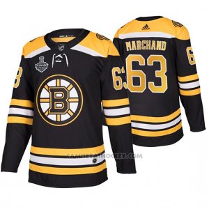 Camiseta Hockey Boston Bruins Primera Brad Marchand Stanley Cup Final Negro