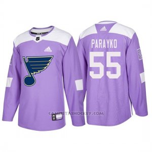 Camiseta St. Louis Blues Colton Parayko Hockey Fights Cancer Violeta