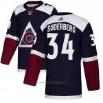 Camiseta Hockey Colorado Avalanche 34 Carl Soderberg Alterno Autentico Azul