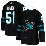 Camiseta Hockey San Jose Sharks Radim Simek Alterno Autentico Negro