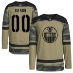 Camiseta Hockey Edmonton Oilers Personalizada Military Appreciation Team Autentico Practice Camuflaje