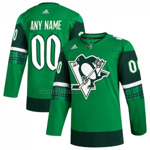 Camiseta Hockey Pittsburgh Penguins 2023 St. Patrick's Day Autentico Personalizada Verde