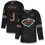 Camiseta Hockey Minnesota Wild Mikko Koivu 2020 USA Flag Negro