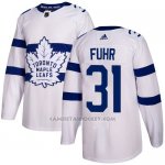 Camiseta Hockey Nino Toronto Maple Leafs 31 Grant Fuhr Blanco Autentico 2018 Stadium Series Stitched
