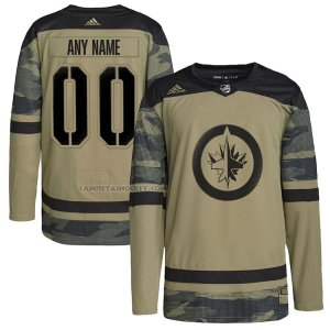 Camiseta Hockey Winnipeg Jets Personalizada Military Appreciation Team Autentico Practice Camuflaje