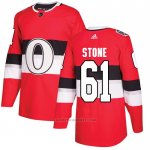 Camiseta Hockey Ottawa Senators 61 Mark Stone Autentico 2017 100 Classic Rojo