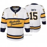 Camiseta Hockey Nino Nashville Predators Craig Smith Replica Jugador 2020 Winter Classic Blanco