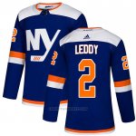 Camiseta Hockey New York Islanders 2 Nick Leddy Autentico Alterno Azul