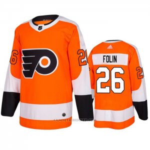 Camiseta Hockey Philadelphia Flyers Christian Folin Primera Autentico Naranja