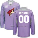 Camiseta Hockey Hombre Arizona Coyotes Personalizada Violeta