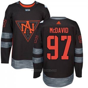 Camiseta Hockey Nino America del Norte Connor Mcdavid 97 Premier 2016 World Cup Negro