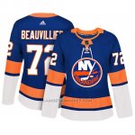 Camiseta Mujer New York Islanders 72 Anthony Beauvillier Adizero Jugador Home Azul