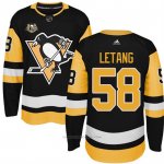 Camiseta Hockey Nino Pittsburgh Penguins 58 Kris Letang Negro 50 Anniversary Home Premier