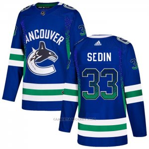 Camiseta Hockey Vancouver Canucks Henrik Sedin Drift Fashion Azul