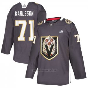 Camiseta Vegas Golden Knights William Karlsson Dia De Los Muertos Gris