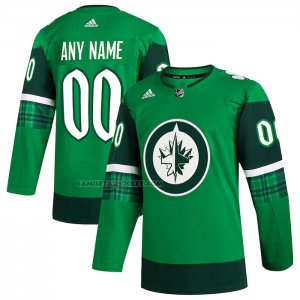 Camiseta Hockey Winnipeg Jets 2023 St. Patrick's Day Autentico Personalizada Verde