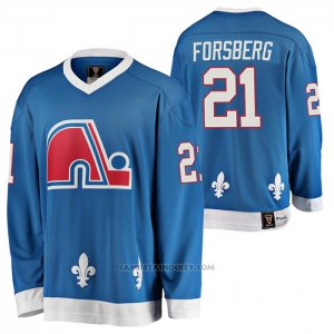 Camiseta Hockey Quebec Nordiques Peter Forsberg Heritage Vintage Replica Azul