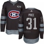 Camiseta Hockey Hombre Montreal Canadiens 31 Carey Price Negro 1917-2017 100 Aniversario Stitched