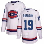 Camiseta Hockey Montreal Canadiens 19 Larry Robinson Autentico 2017 100 Classic Blanco