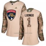 Camiseta Hockey Mujer Florida Panthers 1 Roberto Luongo Camo Autentico 2017 Veterans Day Stitched